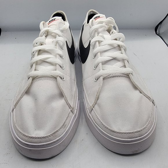Nike Court Legacy Mens 14 White Black Canvas Casual Shoes Sneaker CW6539-101 main image 5